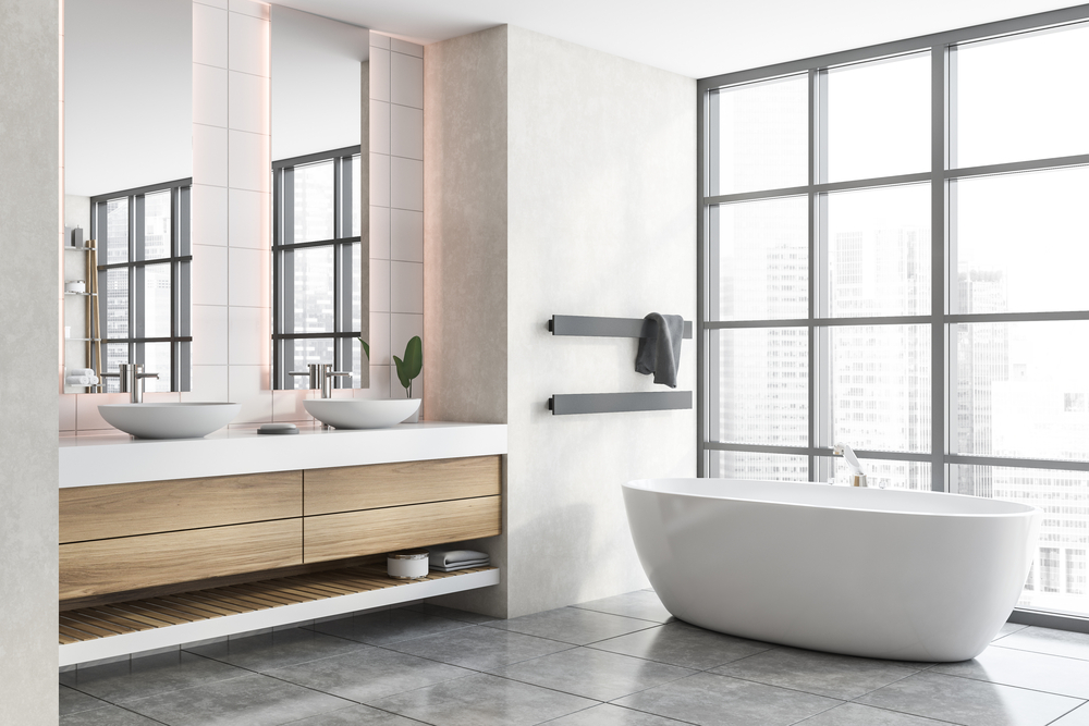 bathroom with bathroom fixtures